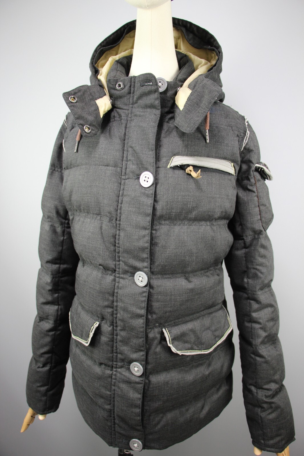 NAPAPIJRI YOSHINORI ONO Vintag Authentic Womens Gray Down NAPAPIJRI YOSHINORI ONO Vintag Authentic Womens Gray Down