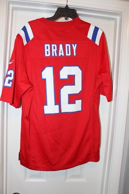 New England Patriots Tom Brady Red Nike On Field NFL Jersey Mens Size Mediaum