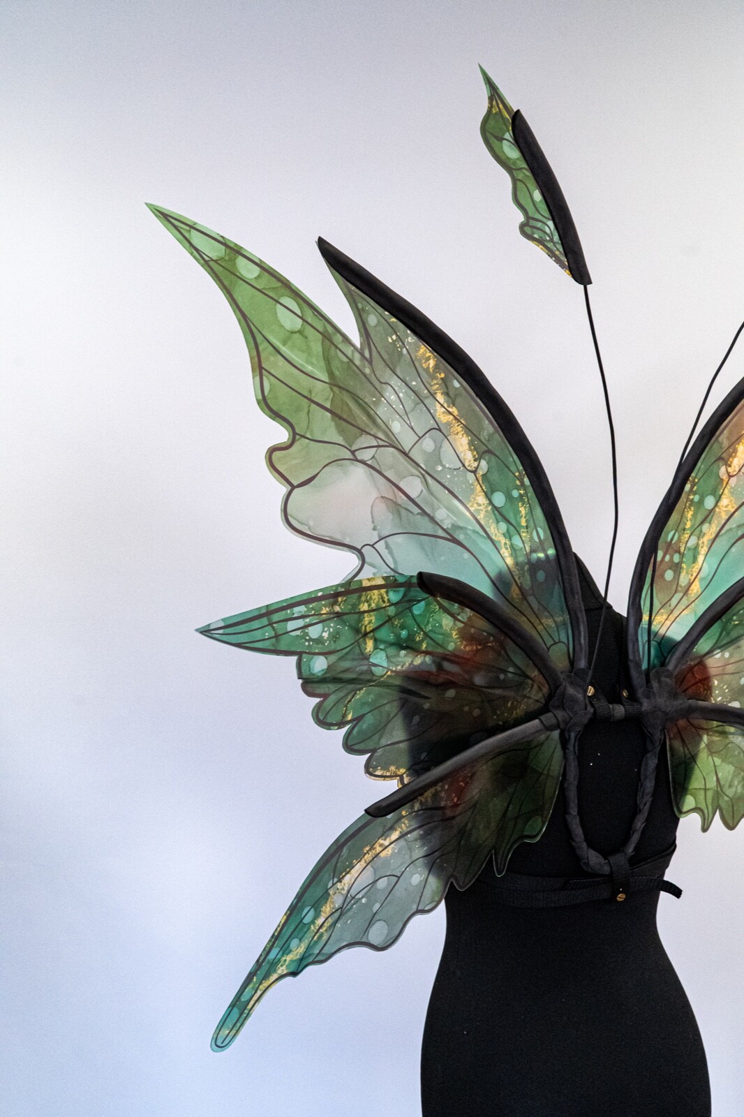 Green Fairy Wings Costume For Adult Butterfly Elf  Cosplay Iridescent Halloween