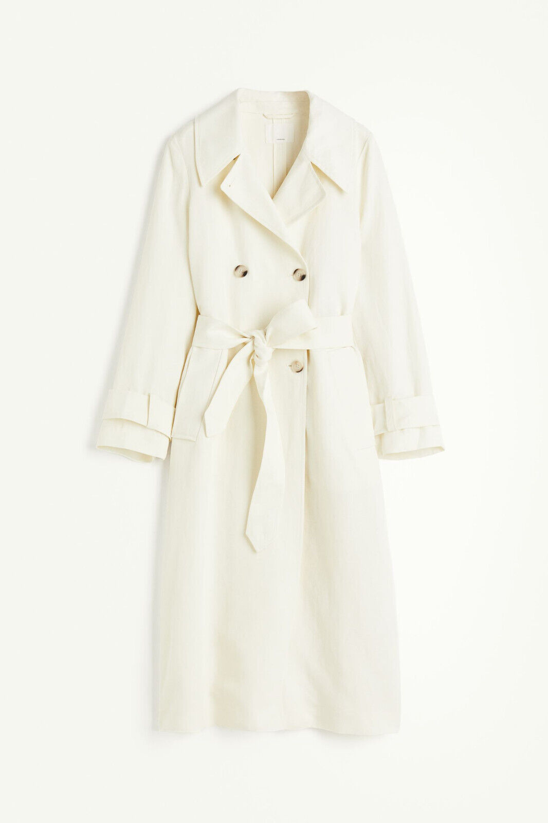 New Women H&M Studio SS 2024 Linen-blend trench coat jacket New Women H&M Studio SS 2024 Linen-blend trench coat jacket