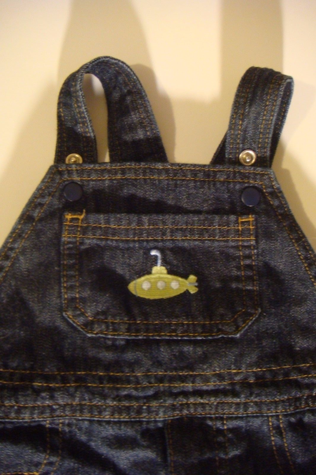 Boy's Just One You Carters 9 Month Old Blue Jean Overalls Submarine