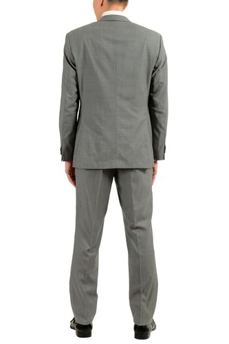Pre-owned Hugo Boss "thegrand1/central1us" Men's 100% Wool Gray Two Button Suit