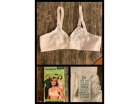 Vintage Girls Training Bra Teen White Seamless Nylon Stretch Cup Camisole Sz 34