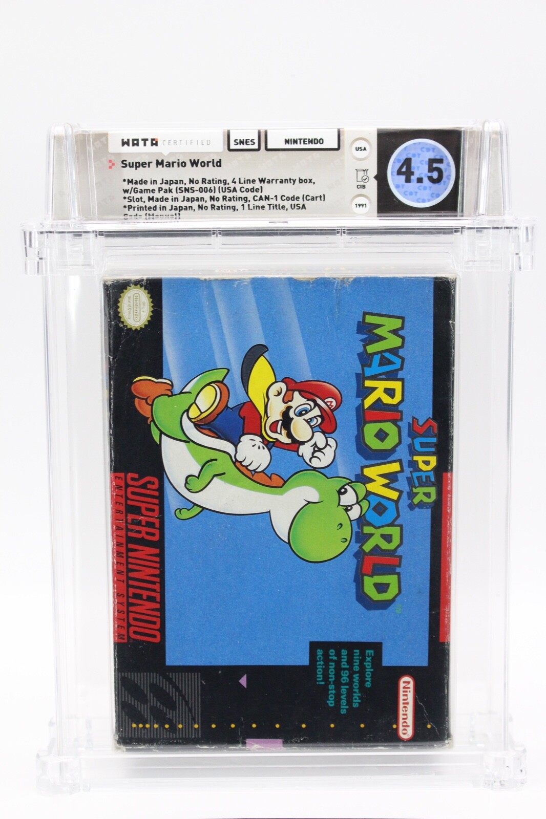 Super Mario World (Nintendo SNES) 1991 - WATA 4.5 CIB - 1st