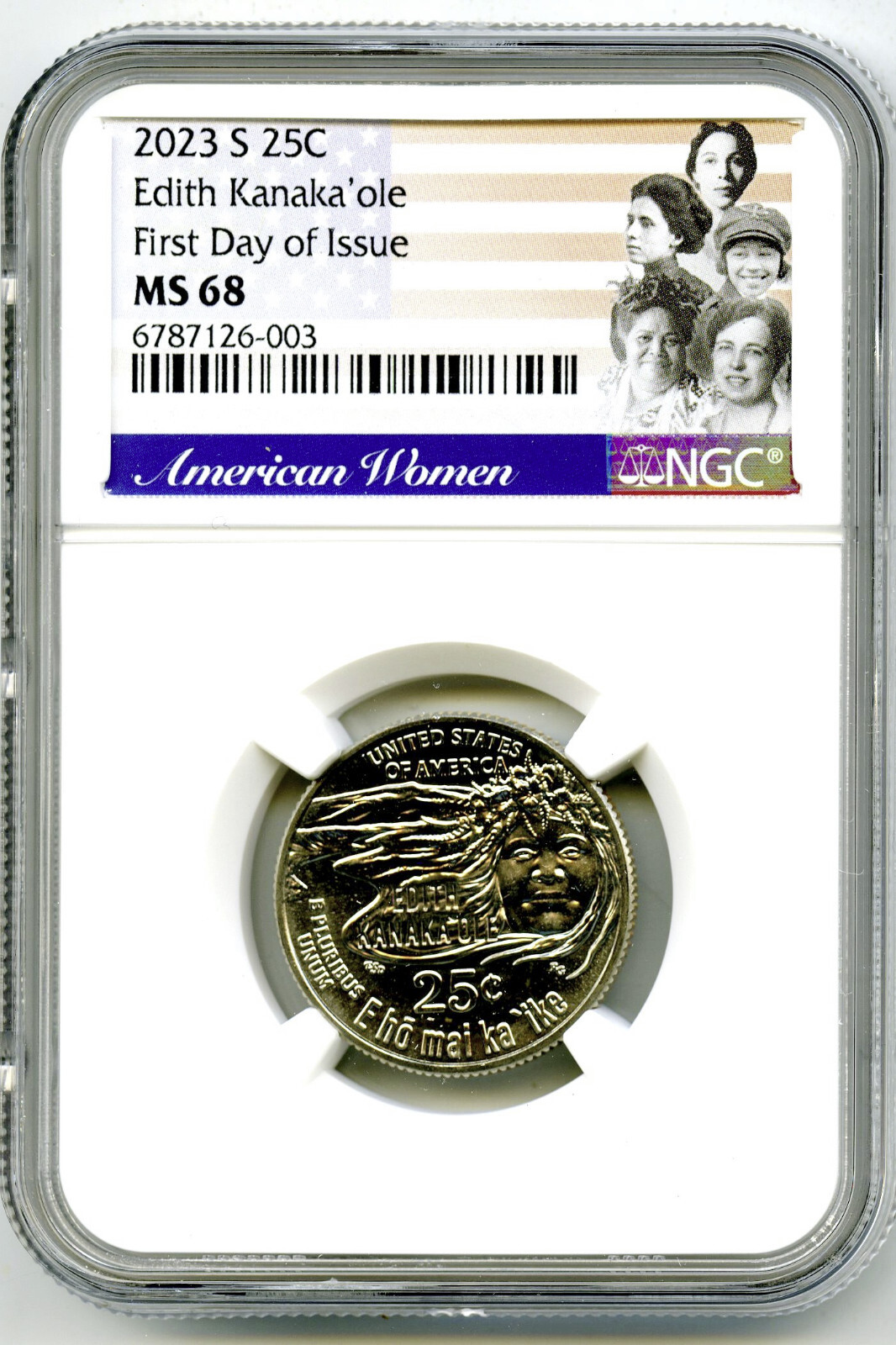 Edith ページ 2023 S EDITH KANAKA OLE QUARTER NGC MS68 UNCIRCULATED STRIKE