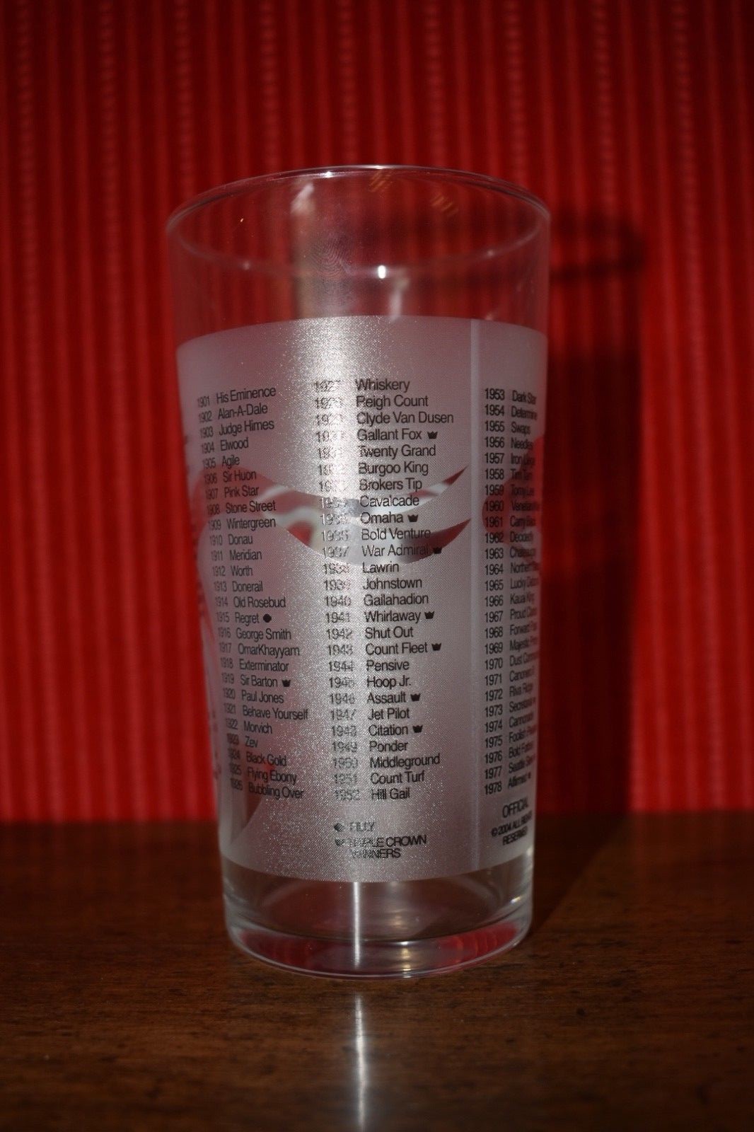 2005 OFFICIAL Kentucky KY Derby Mint Julep Glass Horse Racing Churchill Downs