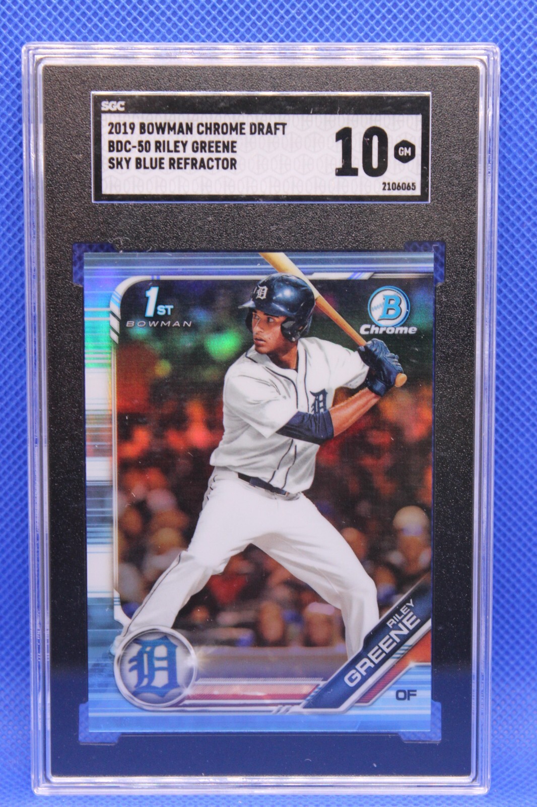 2019 BOWMAN DRAFT CHROME SKY BLUE REFRACTOR RILEY GREENE