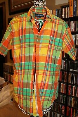 ☆POLO RALPH LAUREN☆M(10-12)3点セット Ralph Lauren Polo Orange Green Plaid Short Sleeve Shirt w
