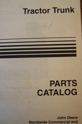 JOHN DEERE PARTS CATALOG FOR TRACTOR TRUNK PC2653