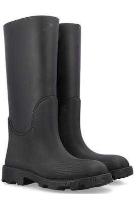 Pre-owned Burberry Round-toe Chunky-sole Boots In Black