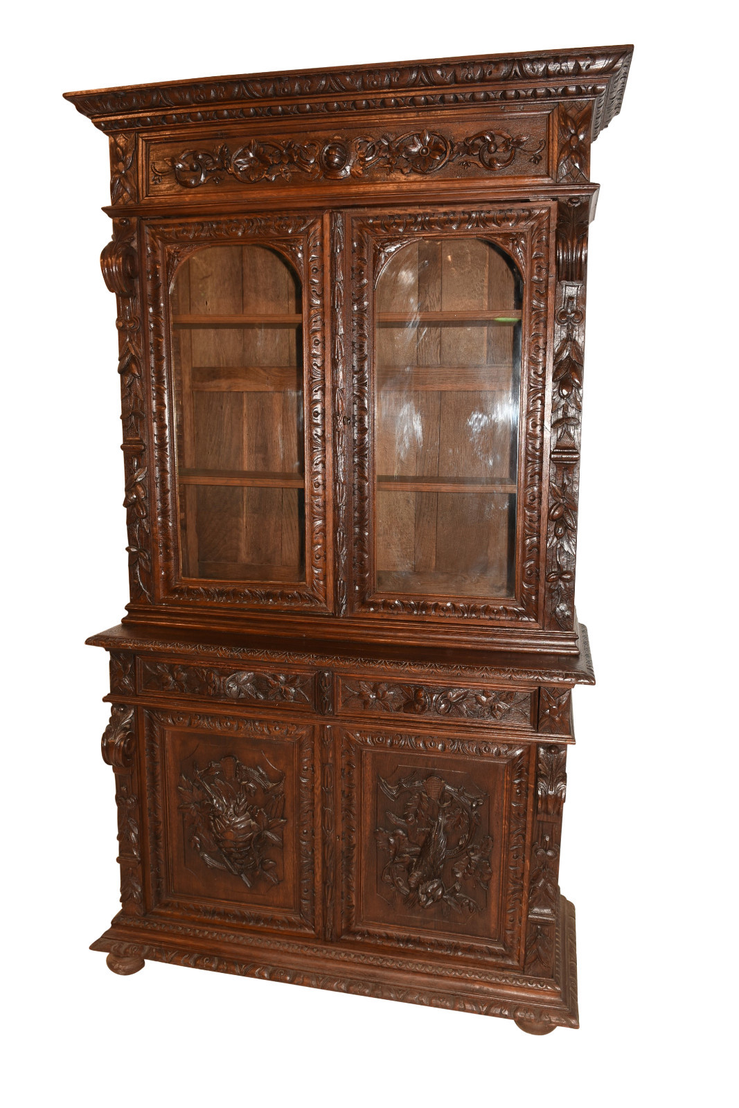 Wonderful Antique French Hunt Cabinet, Oak, 19th Century