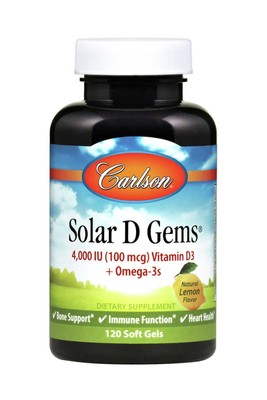 Carlson Laboratories Solar D 4000 МЕ с омега-3 120 капсул