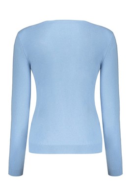 Pre-owned Valentino Long Sleeve Crew-neck Sweater 42 It In Blue