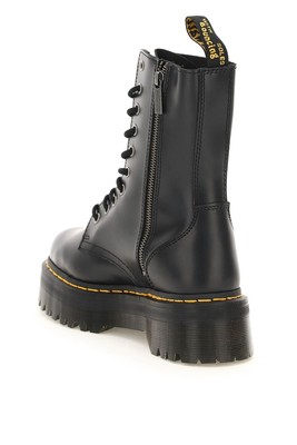 Pre-owned Dr. Martens Jadon Hi Leather Platform Boots In Black