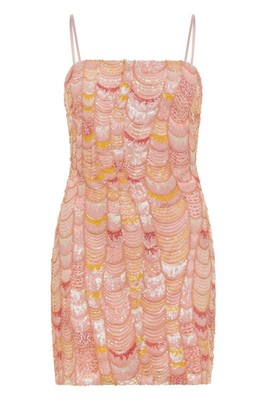 12th Tribe Emmy Pink Peach Mermaid Sequin Mini Dress Sz.XS NWT!