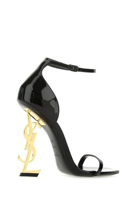 Pre-owned Saint Laurent Black Leather Opyum 110 Sandals