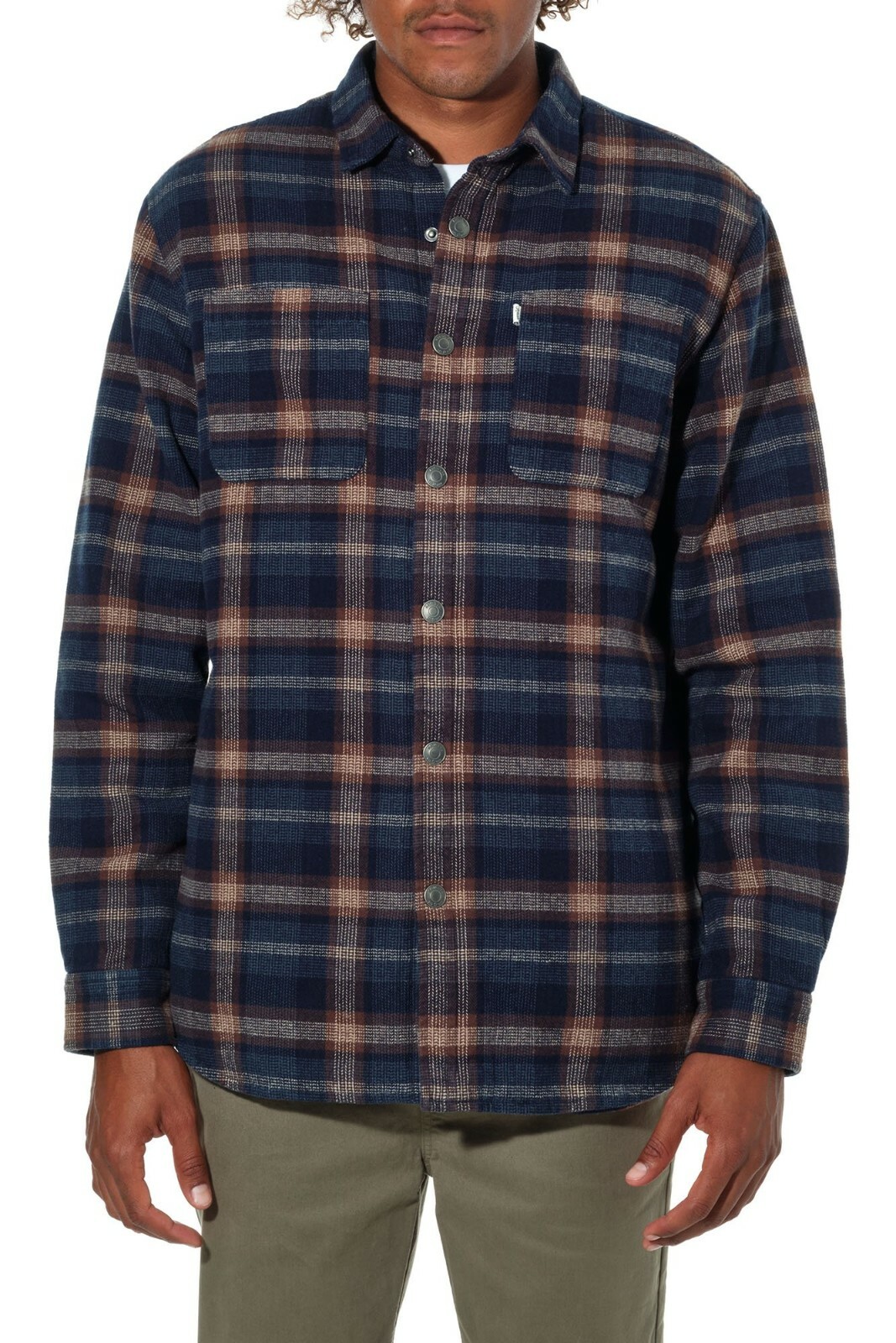 KATIN KATIN JACKE HEMD FLANELL KADER BLAU/ BEIGE/ MORO LINIERT ECOFUR JKHR10 HAROL