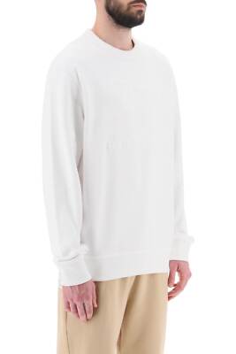 Pre-owned Burberry Sweatshirt A Crew Neckraynercavaliere 8072758 White Sz.l A1464