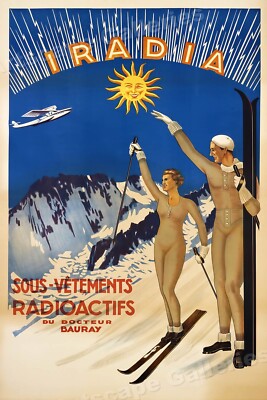 1920s Iradia - Radioactive Underwear Freak Vintage Unusual Health Poster 16x24