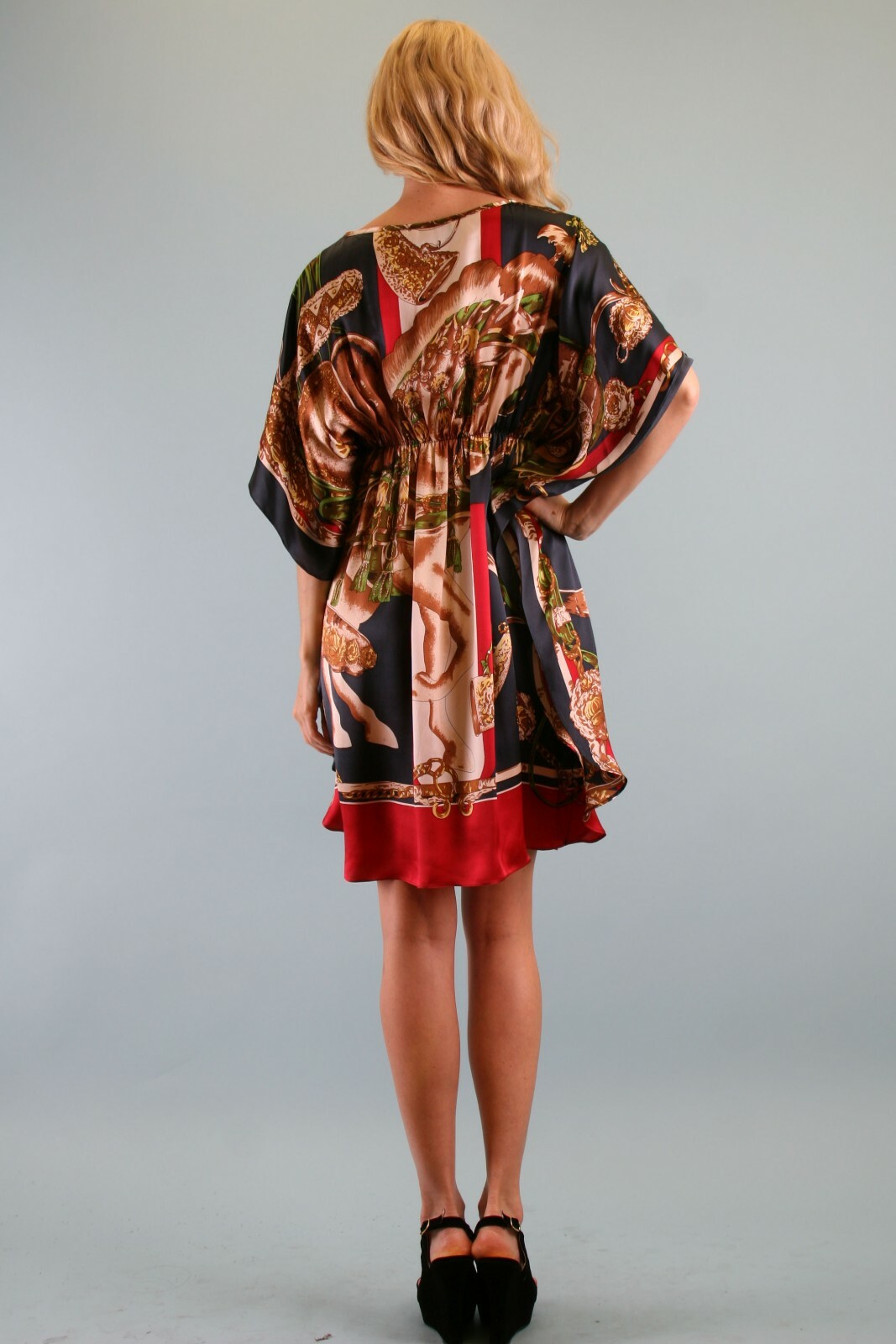 Pre-owned Voom By Joy Han : Women's Jane Caftan Dress-d7983 In Green Multi