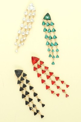 Cascading Crystal Brooch Pin Gbk Gold Clear Gold Green Gold Red - Diona J