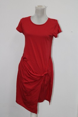 DKNY Women's Wrap-Skirt Short Sleeve Dress True Red Small