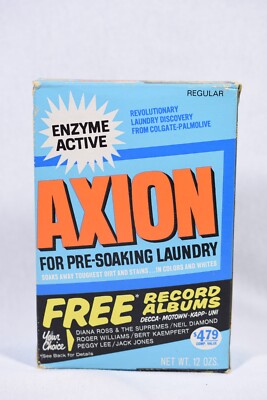 Vtg Axion Laundry Pre Soak Box 12oz Colgate Palmolive Soap Movie Prop