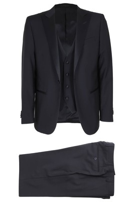 Pre-owned Corneliani Abito Con Gilet In Blu