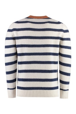 Pre-owned Paul & Shark Paul&shark Wool-blend Crew-neck Sweater In White
