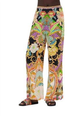 Pre-owned Camilla Minimal Wide Leg Pant In Sundowners In Sicily - Size L In Black