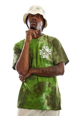 

Футболка HUF Sunshine Tie Dye, мужская зеленая спортивная одежда, верхняя спортивная повседневная футболка, Зеленый, HUF Sunshine Tie Dye T-Shirt