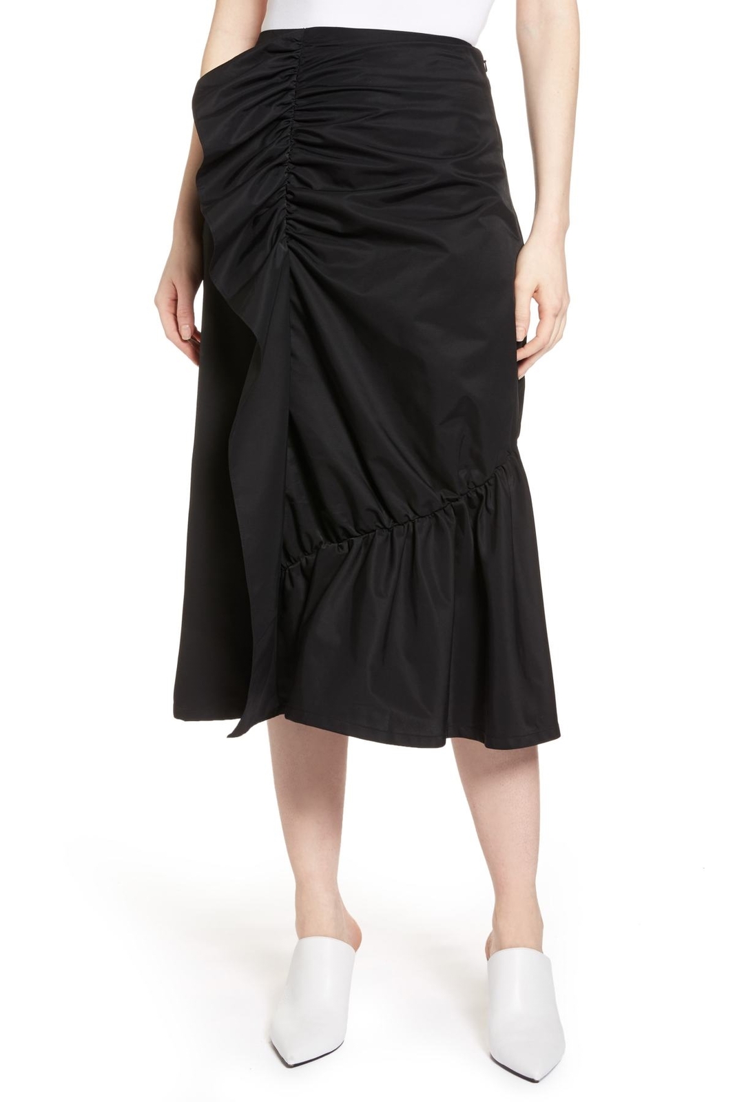 Halogen 153490 Women's Ruffle Front Skirt Petite Black Sz. 2P
