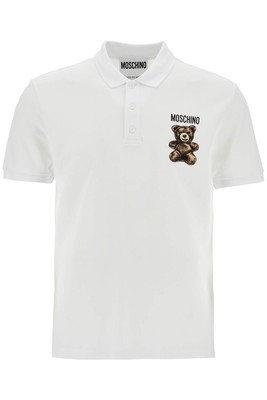 Moschino White Cotton Polo Embroidered Logo