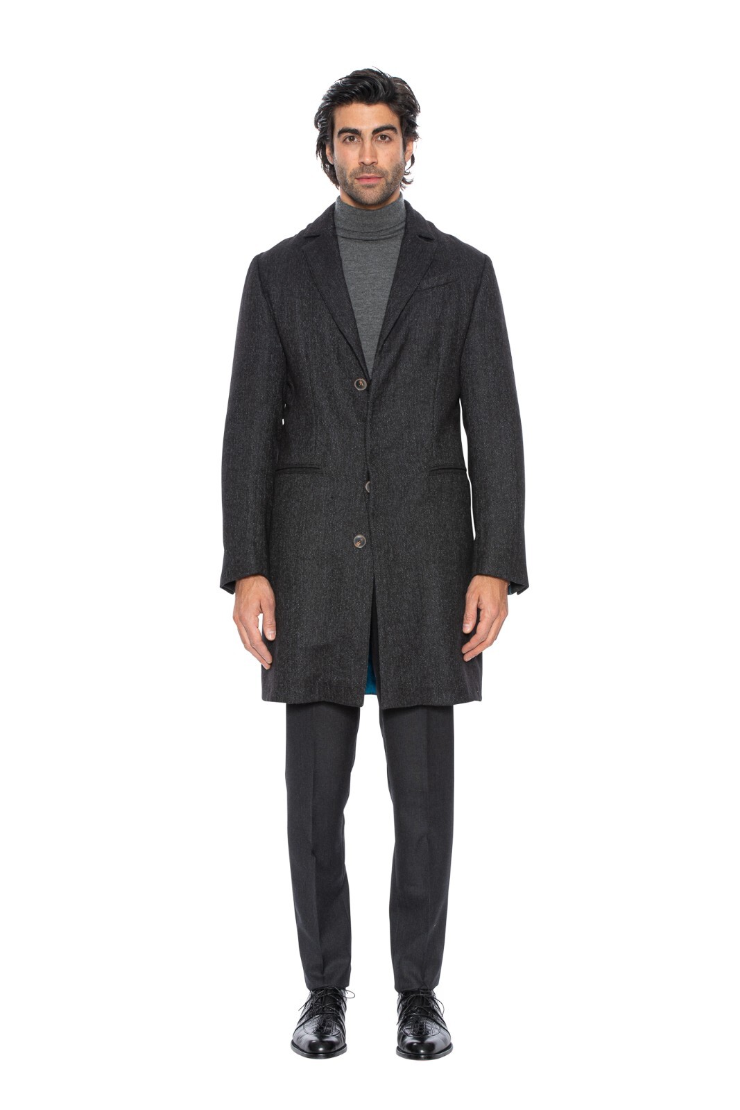 Pre-owned Hettabretz $7000  Coat 100% Baby Alpaca Removable Kidskin Fur 38 Us / 48 Eu Slim In Gray