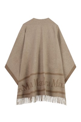 Pre-owned Max Mara Hilde Wool Cape In Beige
