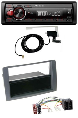Pioneer 1DIN MP3 DAB USB AUX Autoradio für Fiat Idea (350, 03-11) - grau