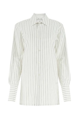 Pre-owned Maison Margiela Embroidered Poplin Shirt In 001f