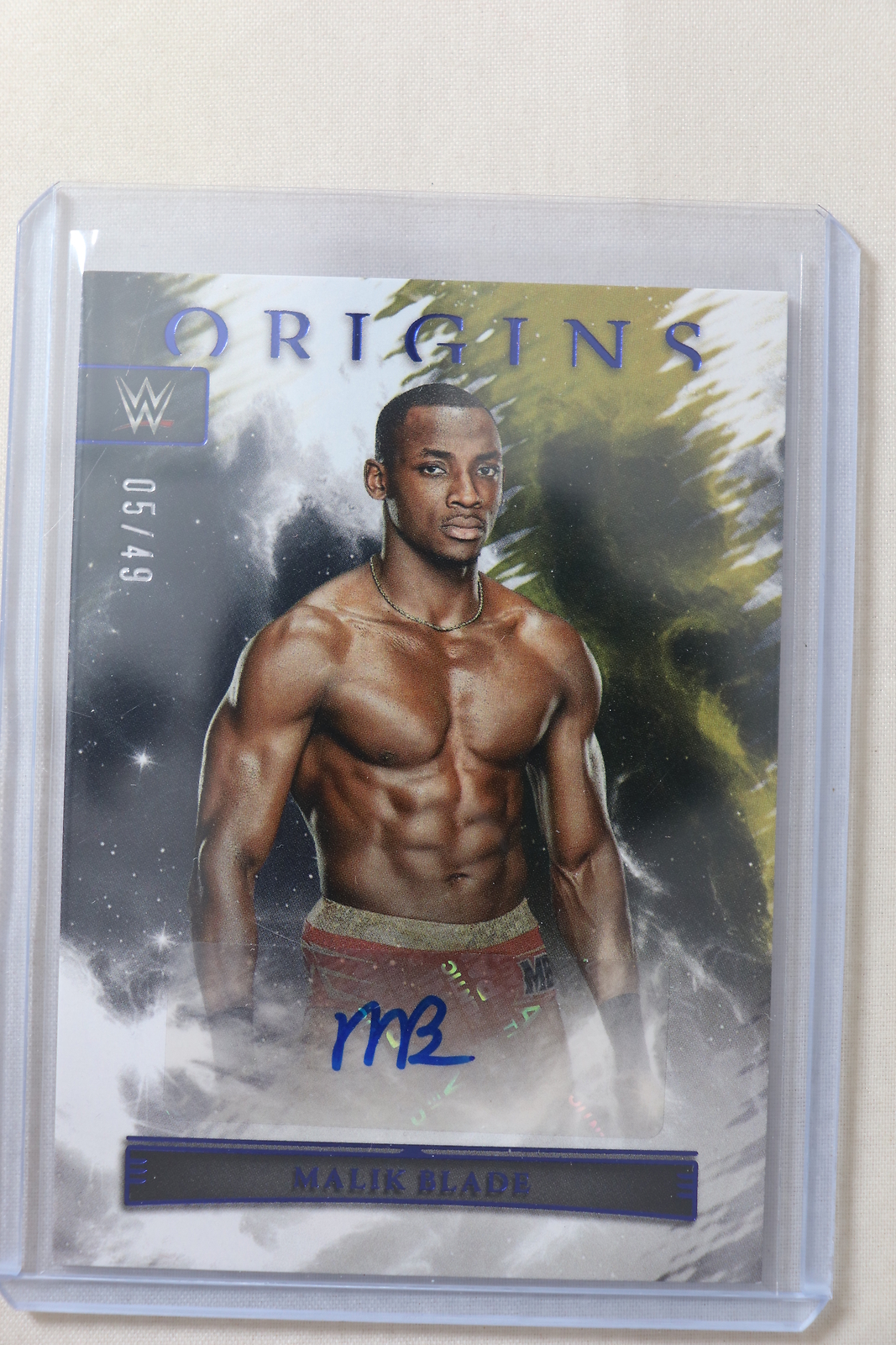 スポーツ選手 wwe autograph Malik Blade - 2023 WWE Chronicles Wrestling Autograph Origins Blue