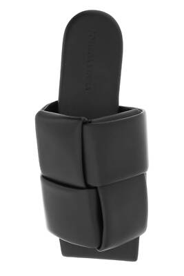 Pre-owned Bottega Veneta Slides -flat Patch- Man Sz.10 Eur.43 741350vbsd0 Black