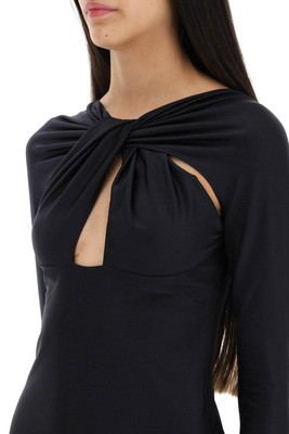 Pre-owned Coperni Twist Detailed Cut-out Mini Dress In Black