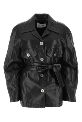 LOW CLASSIC LOW CLASSIC BLACK SYNTHETIC LEATHER SHIRT