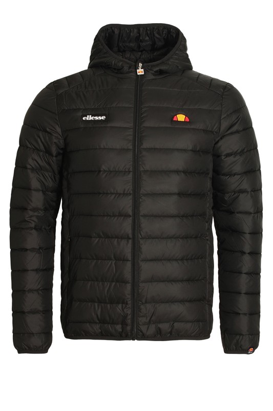 ellesse padded jacket with hood in black