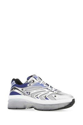 Pre-owned Valentino Garavani Two-tone Leather And Fabric Low-top Ms-2960 Sneakers In Jfl