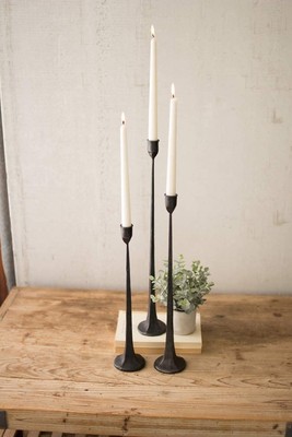 Kalalou Three Candle Holders, Gray - CBL1020 - 19 inches tall