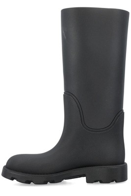 Pre-owned Burberry Round-toe Chunky-sole Boots In Black