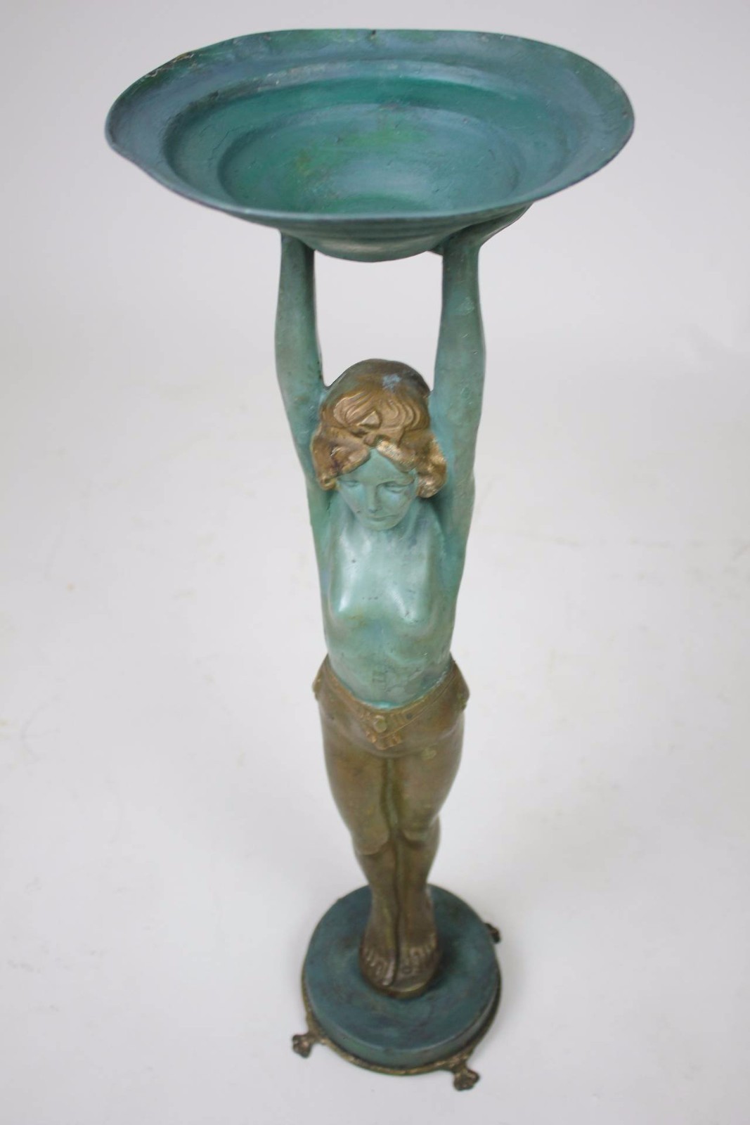 Polychromed Metal Art Deco Lady Statue by Everlite N.Y., 1930 eBay