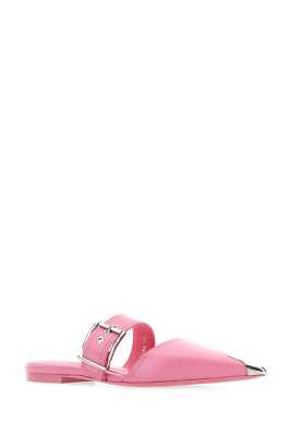 Pre-owned Alexander Mcqueen Pink Leather Slippers