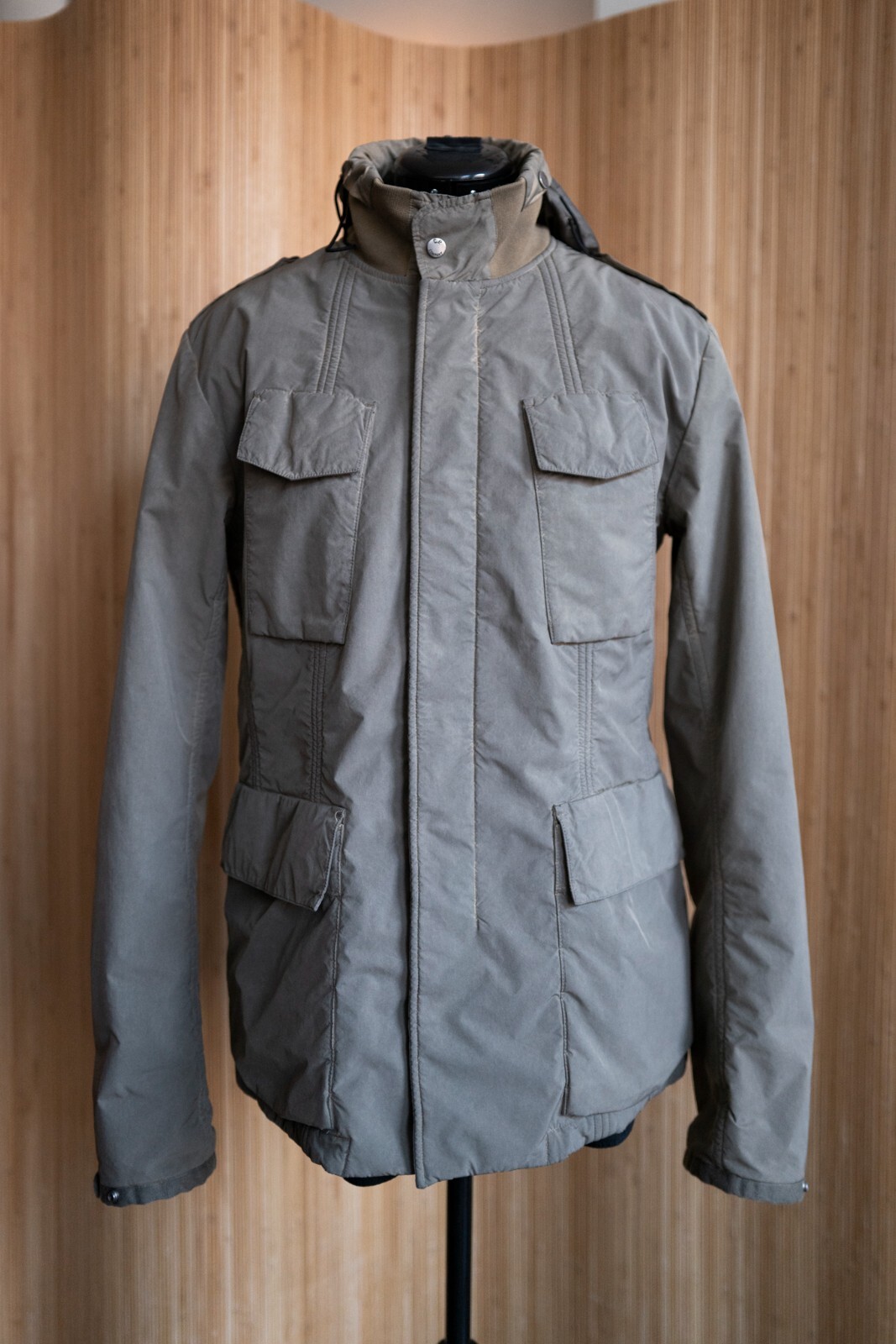 ジャケット・アウター C.P Company Gray Washed Hooded Coat C.P. Company – Hooded Jacket Raven Grey