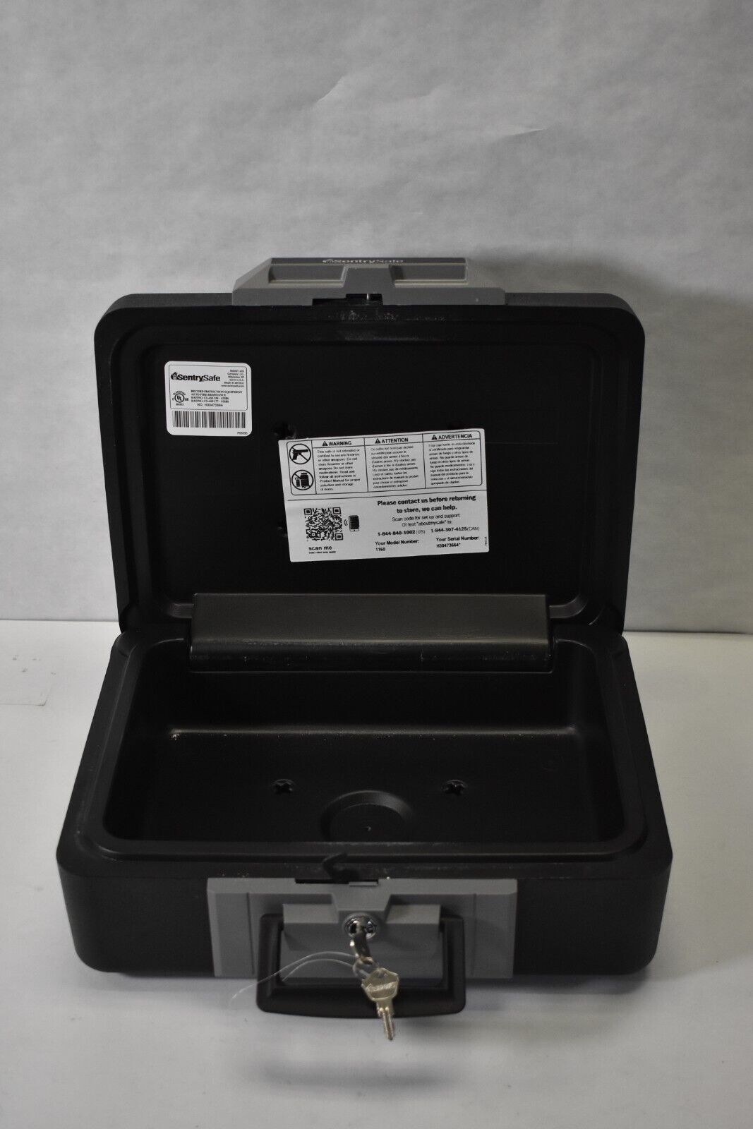 Sentry Safe 1160 Fire Resistant Safe Box w Key Lock .25 Cubic Ft Black 16lbs Sentry Safe 1160 Fire Resistant Safe Box w Key Lock .25 Cubic Ft Black 16lbs
