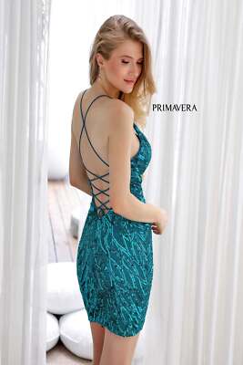 Pre-owned Primavera Couture Primavera 4011 Evening Dress Lowest Price Guarantee Authentic In Apricot